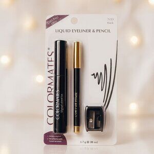 Colormates Liquid Eyeliner And Pencil Black Set Waterproof Sharpener Paraben Fre
